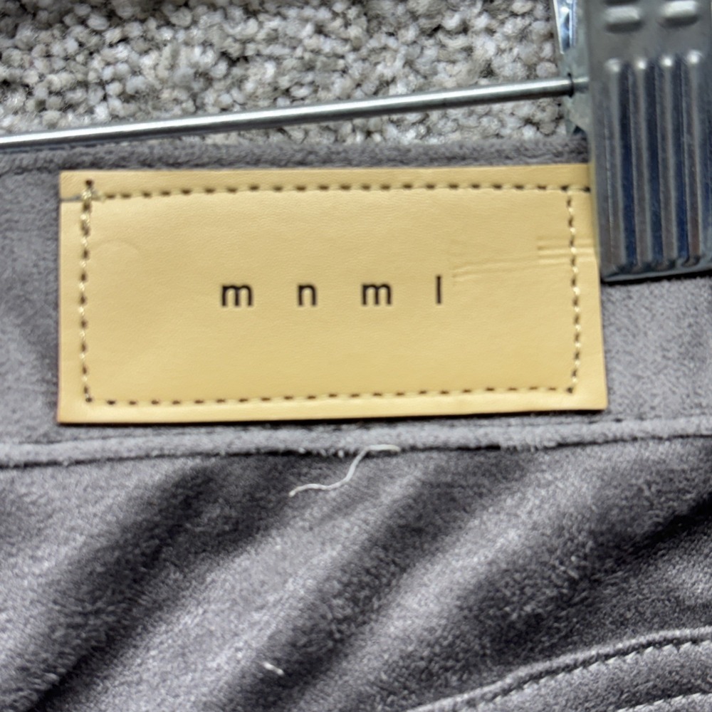 MNML Denim Button Fly Jeans Patchwork Suede Mens 28x34 Colorblock Black Gray NWT - Picture 14 of 16